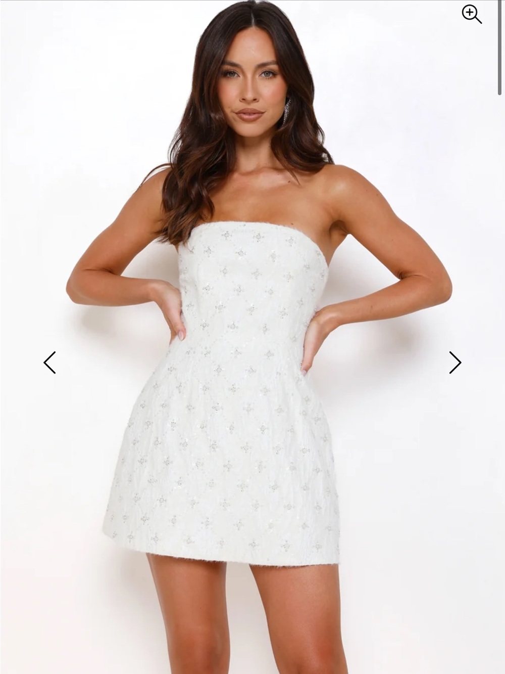 PALACE PROMENADE STRAPLESS MINI DRESS WHITE